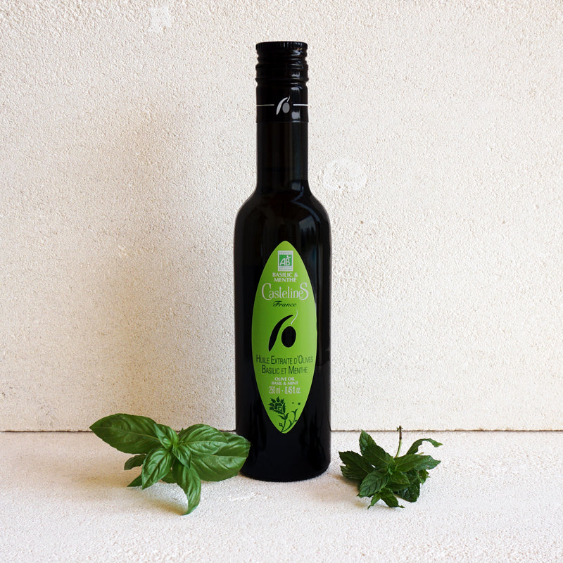 Huile d'olive basilic et menthe - 250 ml