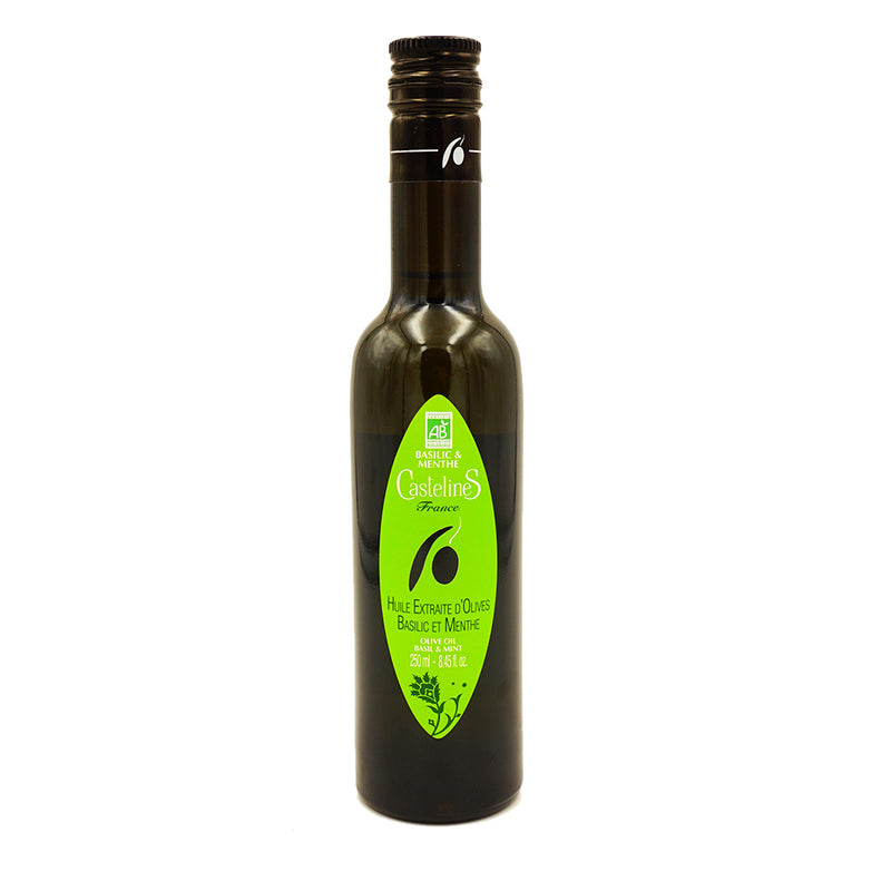 Huile d'olive basilic et menthe - 250 ml
